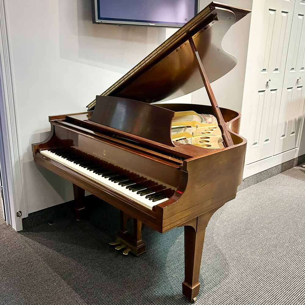 Used Steinway M Satin Mahogany Grand Piano Right Angle